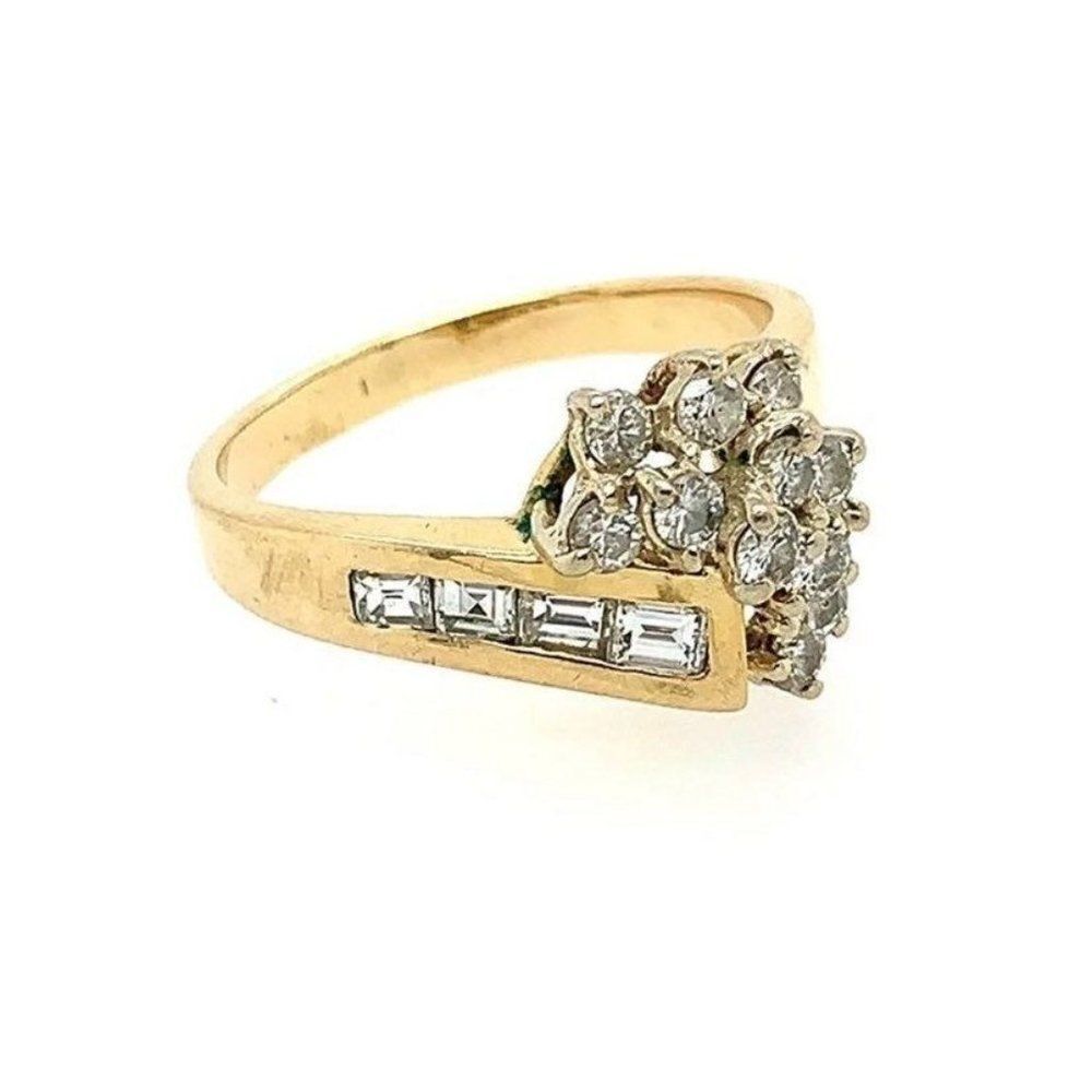 14k Diamond Cluster Ring - Picture 7 of 15